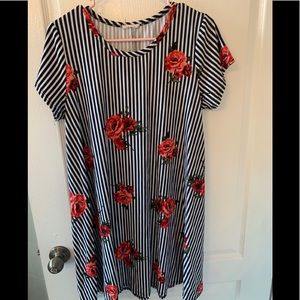 Women’s Black and White Striped Dress